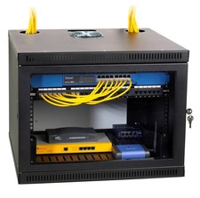 8U Wall Mount Cabinet 20inch Deep with Glass Door