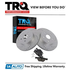 TRQ Performance Rear Brake Pad & Rotor Kit Performance Ceramic Fits Subaru