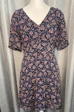 Womens Madewell Orchard Flutter Sleeve Dress in Fan Floral Size 2 Blue Spring