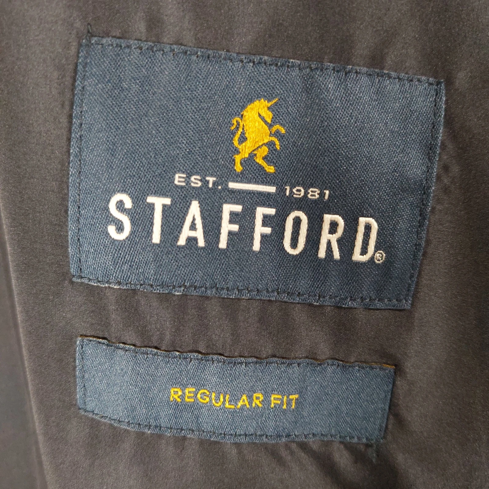 Stafford Rain Coat Men XXL Navy Blue Regular Fit Solid Button Front Lined New image 9