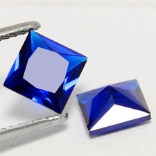 Natural Certified Ceylon Blue Sapphire 5.00 MM Princess Pair Flawless Gemstones