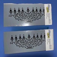 2x Hanukkah Menorah Stencil Template Chanukah Crafters Workshop 4X9" TWO NEW