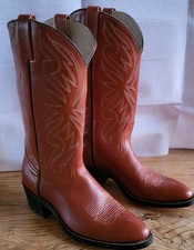 Botas de Vaquero Acme De Colección Para Mujer Cuero Tostado Vaquera Rodeo Western Talla 9.5 D
