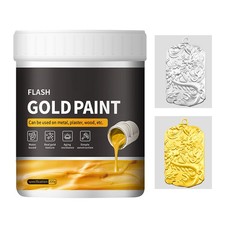 Gold Leaf Paint, 300g Water-Based Metal Plaster Paint, Golden Acrylic Paint