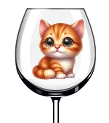 12x Baby Kätzchen Katze Vinyl Aufkleber Abziehbild Becher Weinglas Flasche Van Auto Becher