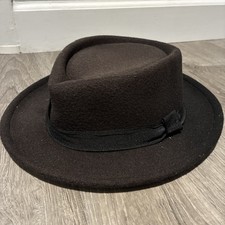 Vintage English Derby Bowler Hat felt Wool Classic steampunk style Size 58