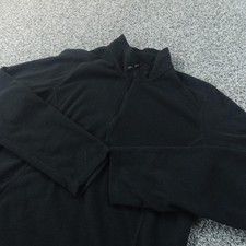 Eddie Bauer Sweater Womens L Black Fleece 1/4 Zip Mock Neck Pullover Outdoor Top
