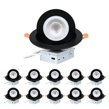 Gimbal LED Recessed Lighting - 6 Inch 5CCT 12W 360 Rotation Adjustable Eyeba...