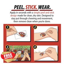 Fan-A-Peel North Carolina Metallic Waterless Temporary Tattoos Licensed