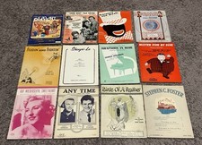Lot Of 12 Vintage Sheet Music Books