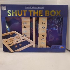 Shut the Box Game Classic Wooden Board Has 4 Dice Never Played