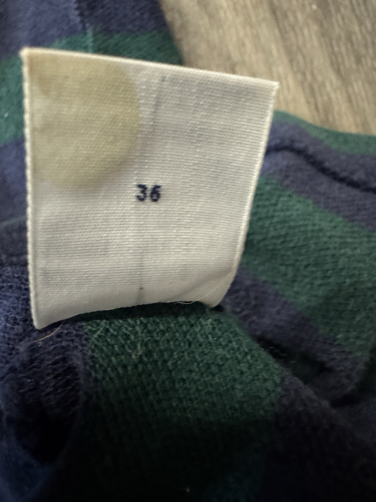 Vintage Polo Ralph Lauren Green & Navy Striped Polo Shirt Men’s Large Classic thumbnail 4