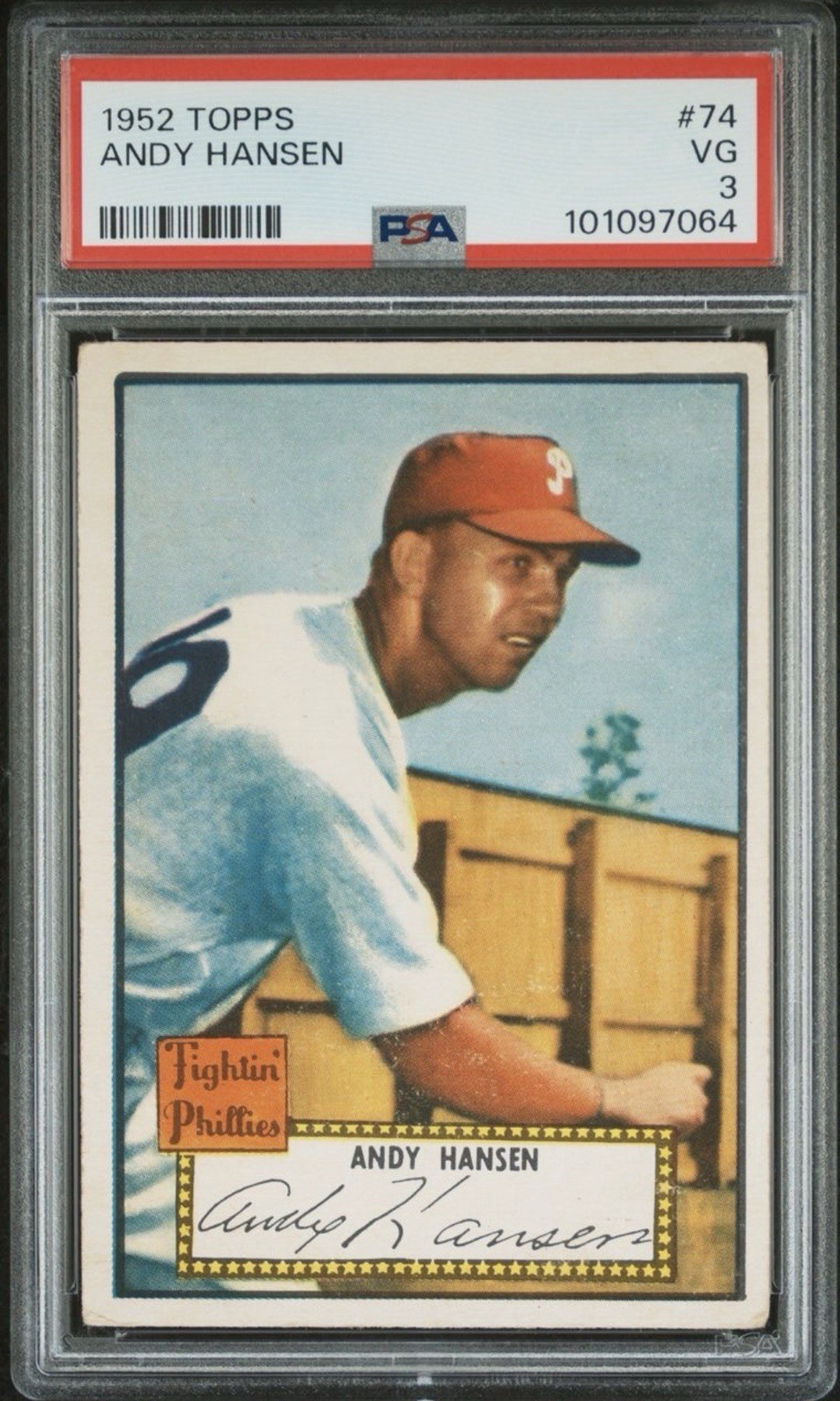 1952 Topps - Andy Hansen #74 (Red Back) - PSA 3