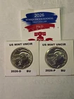 2026 P&D Enduring Liberty Half Dollar - 2 Coins - Uncirc BU - 250th Anniversary