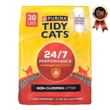 Purina Tidy Cats 24/7 Performance Non-Clumping Litter, Odor Control, 30 lb