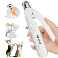 2-in-1 Dog Nail Trimmers & Dog Nail Grinder with 2 LED Lights, Ultra-Quiet, U...