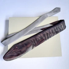 VTG Ralph Marlin 1986 Muskie Fish Novelty Necktie Menswear Fishing Enthusiast