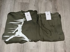 Nike Air Jordan MVP Suit Set Jogger Pants  Hoodie Olive Green Mens Size XL