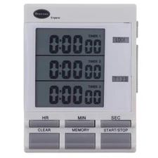 Digital Triple Kitchen Timer and Clock with Large LED Countdown Timer Numbers...