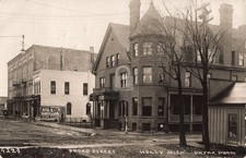 Street View Broad St., Holly MI Michigan 1910 RPPC Photo Postcard COPY