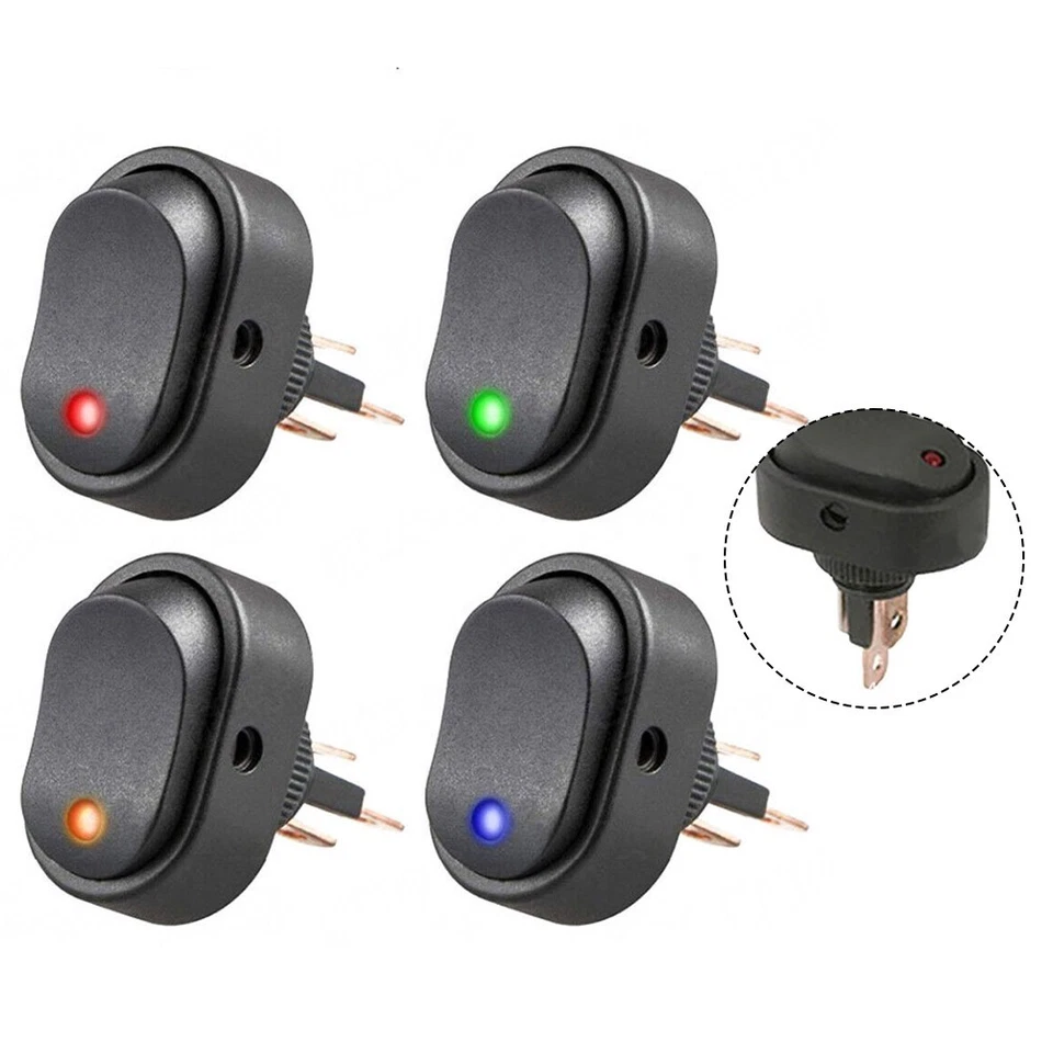 5 Stück 12 Volt 30 Amp Beleuchteter Wippschalter für Boote Motorräder für Au