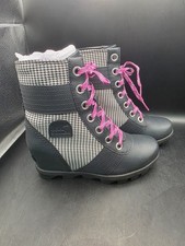 Sorel Joan of Arctic Youth Lexie Wedge Boots Black Big Girls size 3