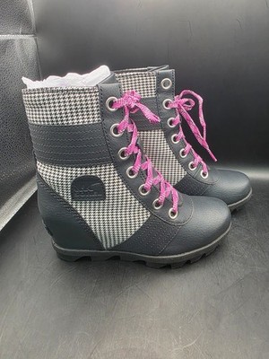 Sorel Joan of Arctic Youth Lexie Wedge Boots Black Big Girls size 3