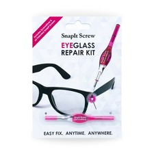 SnapIt Screw Eyeglass Repair Kit 5 Screws & Mini Double Ended Screwdriver Pink