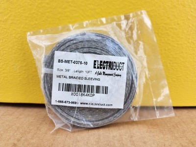 NEW Electriduct BS-MET-0375-10 3/8'' Tinned Copper Metal Braid Sleeving, 10 ft