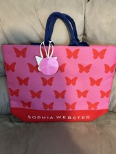 BNWT Sophia Webster x Waitrose Tote Bag, Pink And Red Butterflies