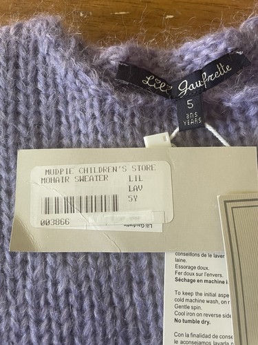 New NWT Lili Gaufrette Mudpie Girls Mohair Sweater Lilac Purple Size 5 - Picture 3 of 9