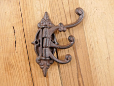 Cast Iron SWIVEL Coat Hook Hat Hooks Rack Hall Tree Restoration Antique Restor