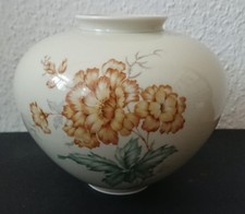 Weimar Porzellan Vase Blumendekor Elfenbein 1930er.