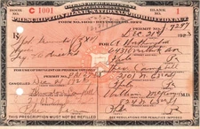 Orig Antique 12/21 1923 Prohibition Whiskey Prescription Doctor Pharmacy Bar PA