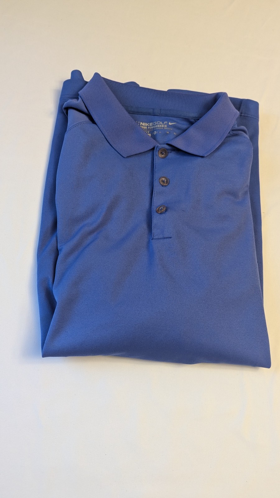 Men's NIKE DRI-FIT Tour Performance Golf Polo Size XL Blue Short Sleeved
