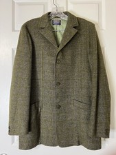 Vtg Pendleton Green Pure Virgin wool Sport coat jacket Blazer Large L