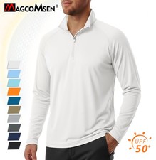 UPF50+ Long Sleeve 1/4 Zip Men's T-Shirts Sun Block UV Shirts Quick Drying Tops