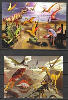 Dinosaurio fauna prehistórica vida silvestre Dominica 2005 2 completo MS 2 SS MNH
