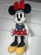 Disney Baby Store 16” Minnie Mouse Plush Rare Soft cuddly Toy Denim Jacket