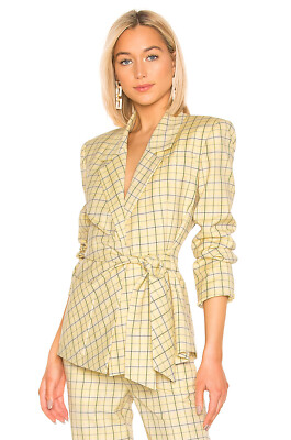 tibi marvel plaid wrap jacket