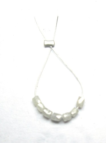 0.48Ct Natural Real Grey Color Pipe Faceted Drilled Diamond Beads - Picture 2 of 3