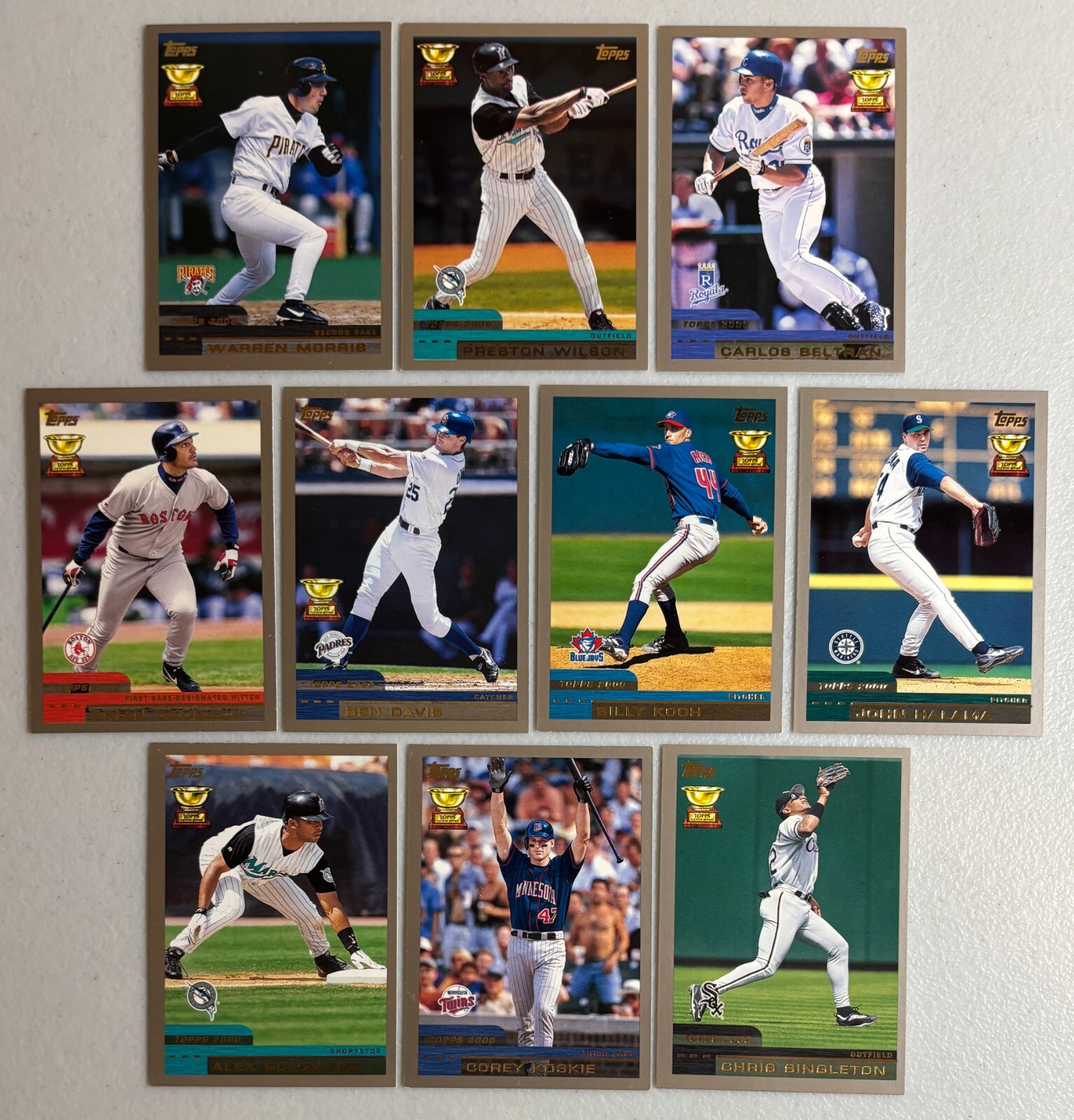 2000 Topps All Star Rookie Team Gold Cup 10-Card Subset ft Carlos Beltran