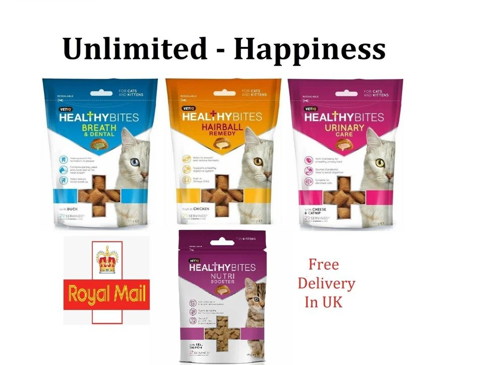 VetIQ Healthy Bites Cat Treat - Breath, Hairball, Urinary & Kitten Nutri Booster