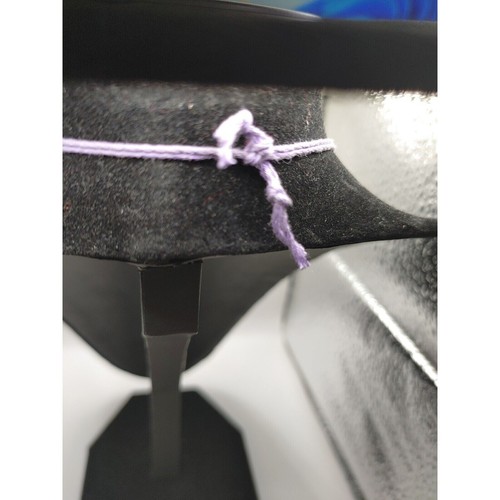 Necklace Purple Cotton Cord Green/ Purple/yellow Glass Round Beads - Picture 4 of 5