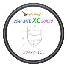 Llanta de carbono para bicicleta de montaña 29er MTB XC asimétrica sin cámara 30*30 mm UD mate brillante