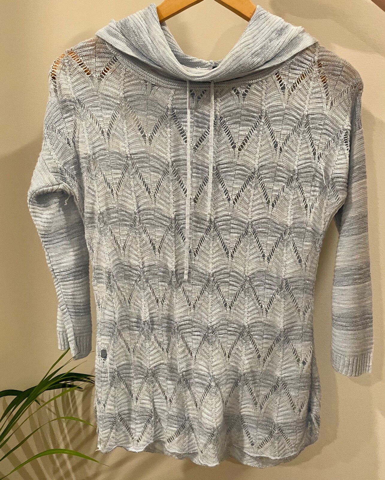 Cute Light Blue Junior Women's Blouse - 96% Acrylic Medium Top