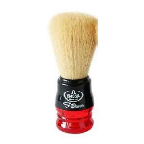 Omega Synthetic Fiber Shaving Brush- Red
