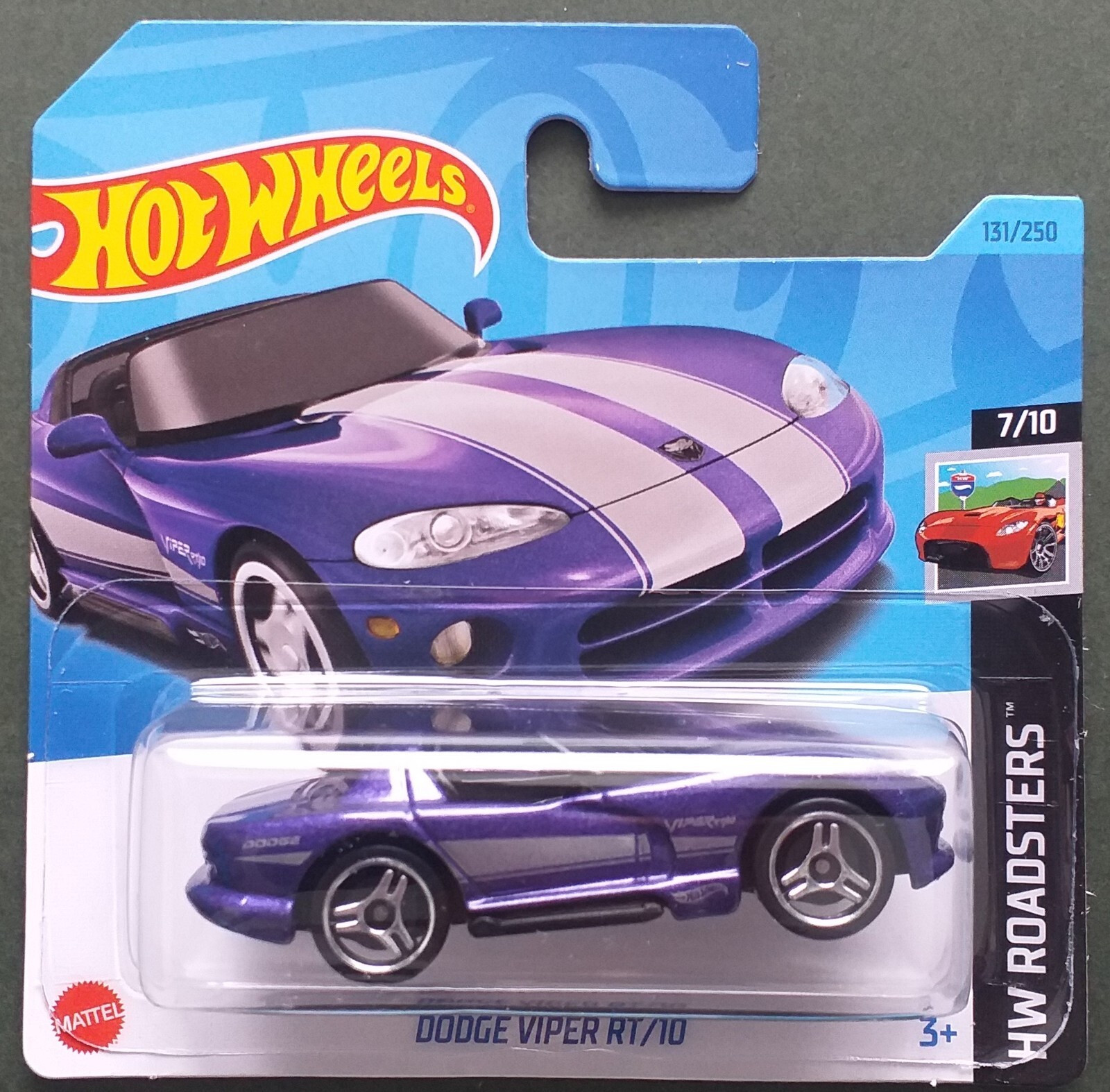 HOT WHEELS 2023 DODGE VIPER RT/10, PURPLE, SHORT CARD.