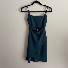 Lulus Women XS Dark Teal Cutout On The Town Cutout Bodycon Mini Dress NWT