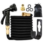 Flexible Expandable Water Garden Hose Pipe Car Wash W/ Spray Nozzle Gun 25-100FT